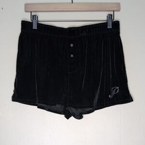 PINK Victoria's Secret Black Velvet Sleepwear Shorts